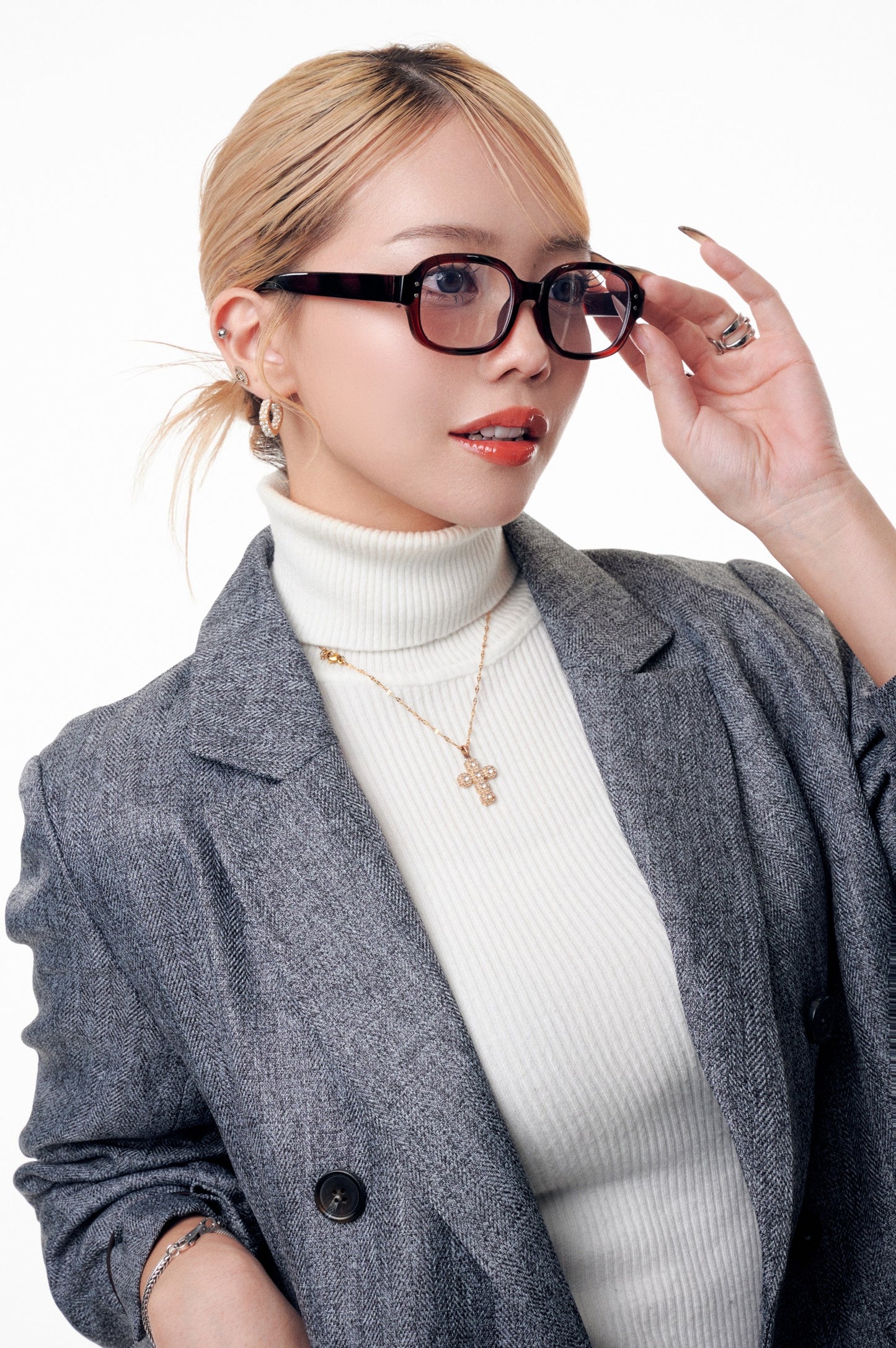 Round fashion glass / クリアメガネ